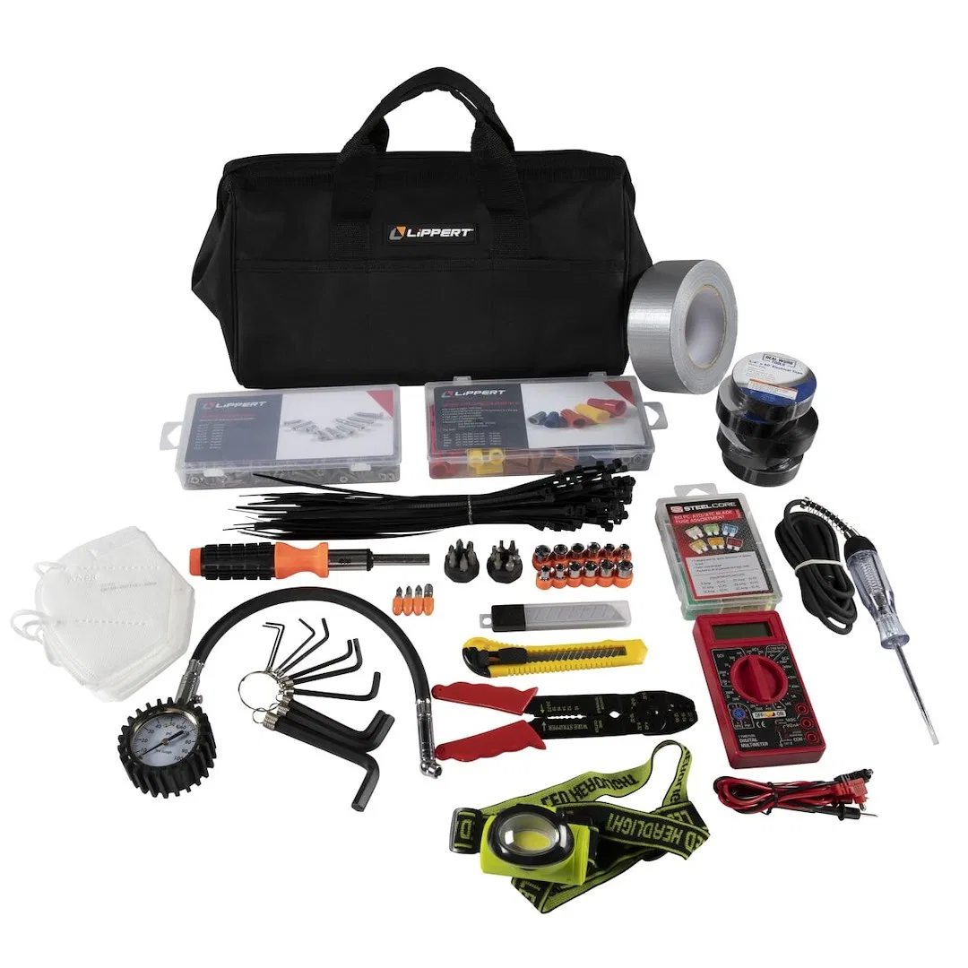 2022000853 – LIPPERT COMP Tool Set, For New Or Experienced RV Owner 15 Tools And Assorted Parts For Quick-Fix Jobs Wi...